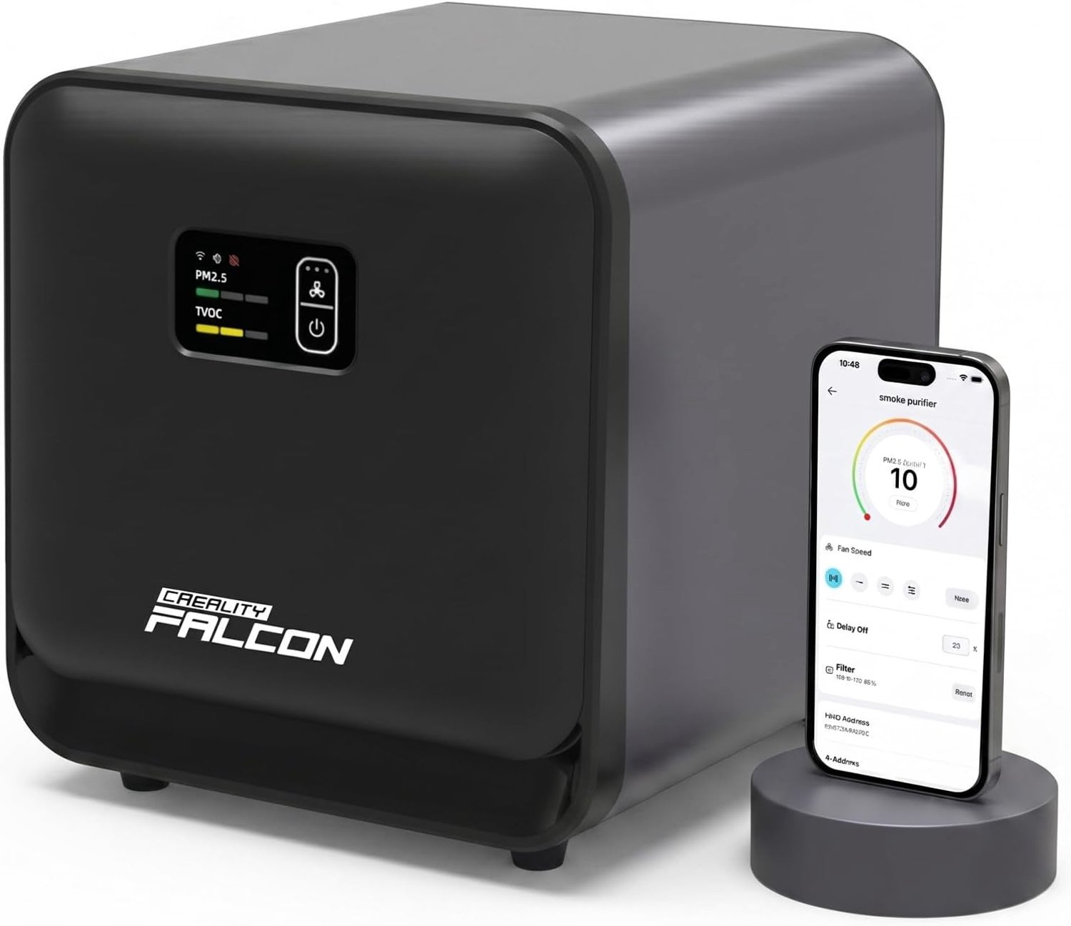 Creality Falcon AP1 Mini Smoke Purifier - Laserrookafzuiger voor A1-serie Laser Graveermachine - 360° Luchtinlaat - Meerlaagse HEPA- & Actief Koolstoffiltratie - Accessoires voor lasergraveermachines