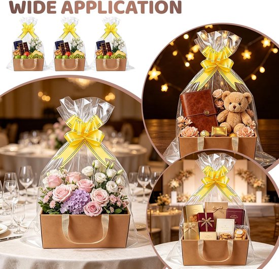 10 stuks geschenkmanden leeg met strik, cadeaumand, karton, 25 x 16,5 x 11 — afbeelding 5