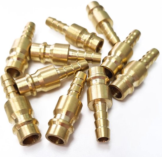 Set van 4 gecomprimeerde lucht koppelingen 8 mm, messing pluggen en accessoires voor snelle luchtverbindingen — afbeelding 3