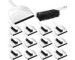 Zubebe Set van 12 mini-stofschoppen en veegmachines, kleine bezem en stofschep, kleine draagbare reinigingsborstel voor thuis, kantoor, keuken, tafel, kantoor, vloer