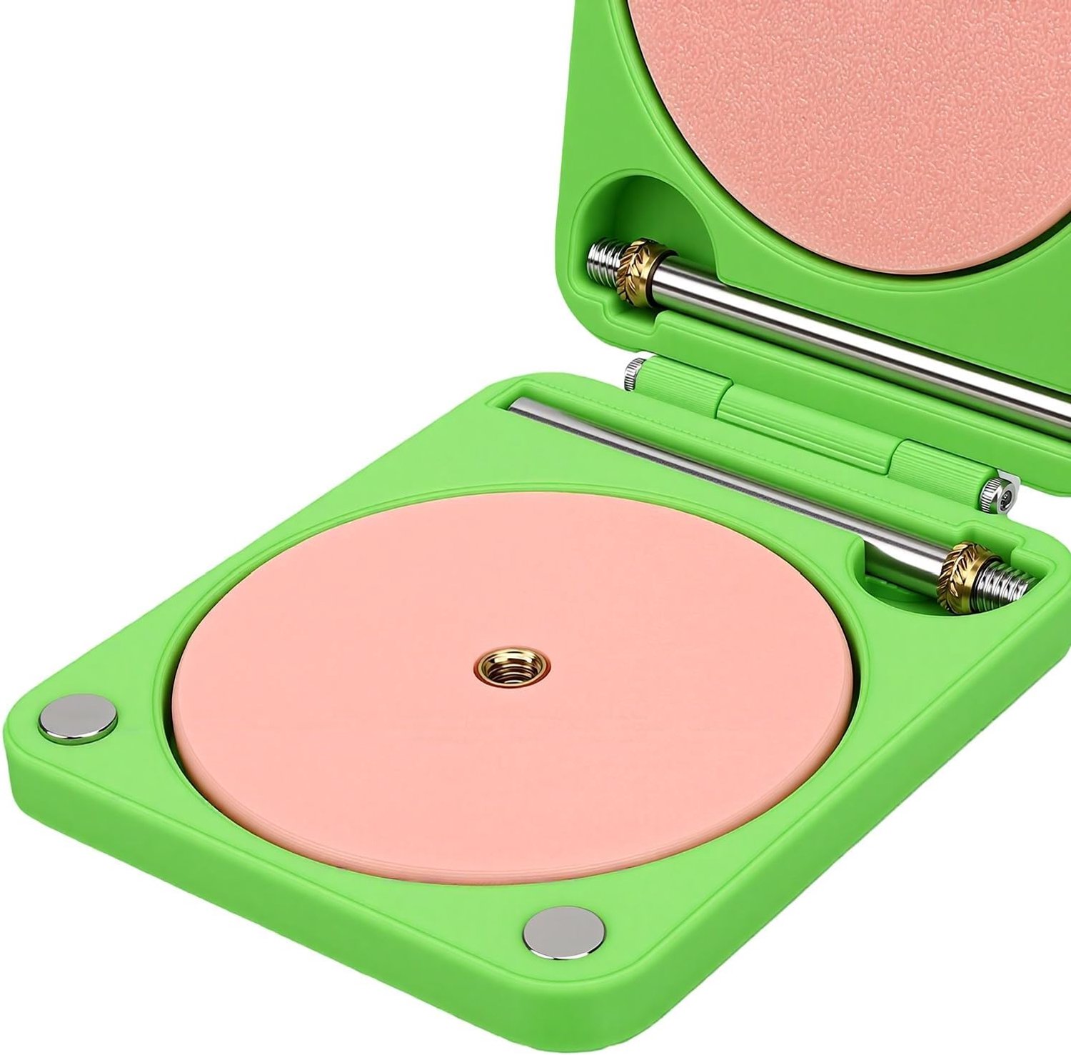 Draagbare Garenhouder met Dubbele Klossen, Opvouwbaar voor reizen. (GREEN)