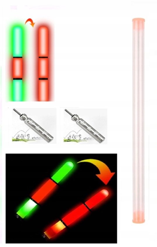 Verlichte Dobber 6g - Kleurwissel Sensor - Inclusief 2 Batterijen & Tube — afbeelding 4