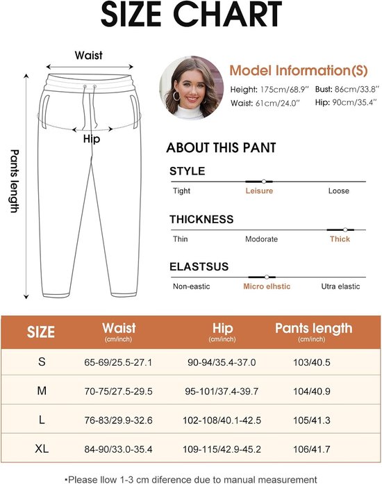 Voqeen Joggingbroek voor dames, warm gevoerd, winter, thermische fleece, verdikte loopbroek, vrijetijdsbroek met trekkoord, sherpa-binnenvoering, comfortabele sweatbroek — afbeelding 2