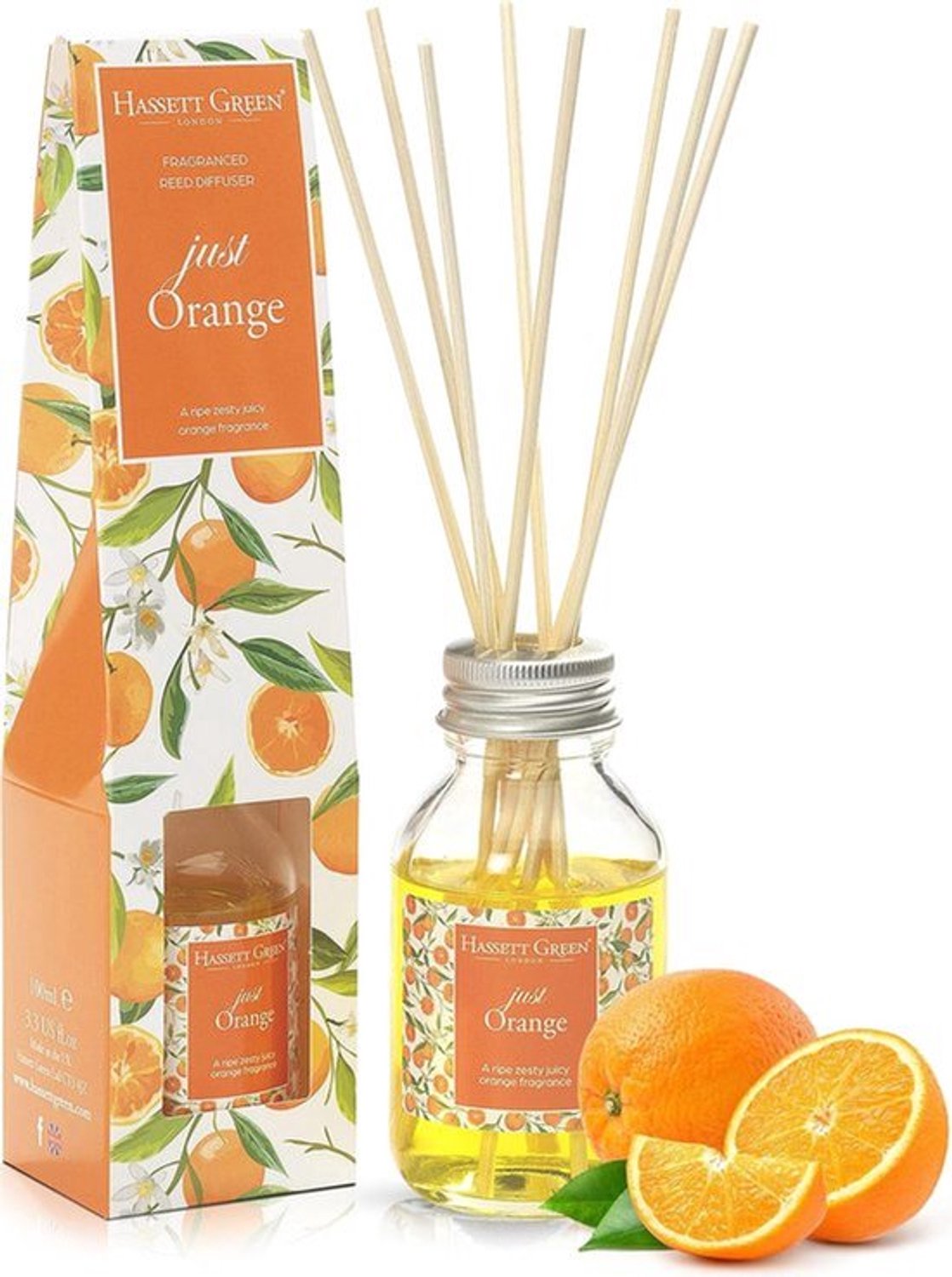 Rietdiffuser Sinaasappel - 100ml Geurolie - 8 Rietstokken - Langdurig