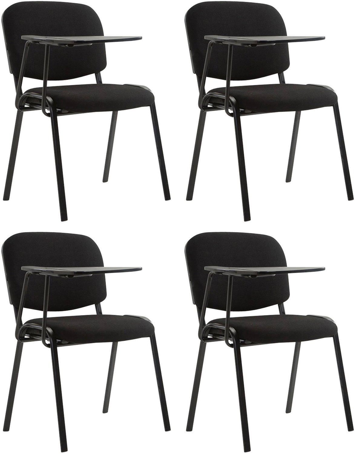 Bureaustoel - Set van 4 - Stof - Zwart