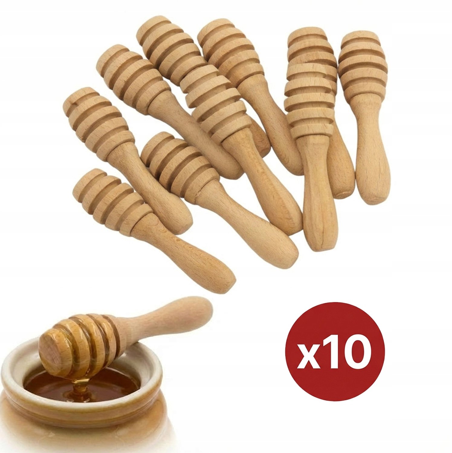 10x Houten Honinglepels Beukenhout 9,5 cm - Nederlands Product