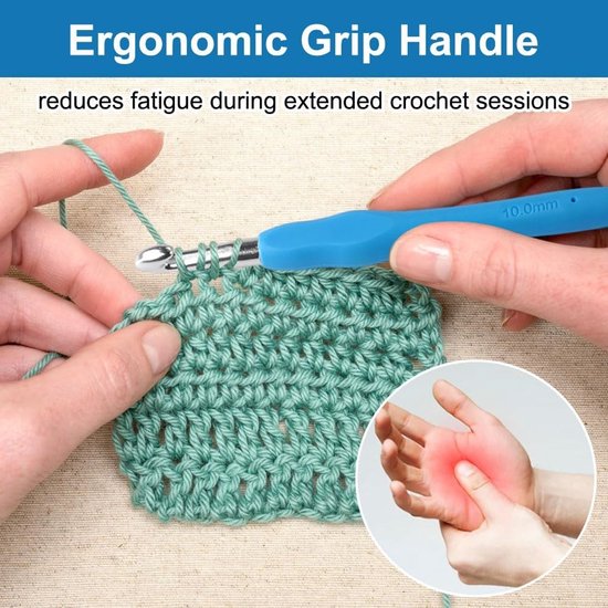 Ergonomische Haaknaalden Set met 5 Verschillende Maten voor Comfortabel Haken en Breien — afbeelding 3