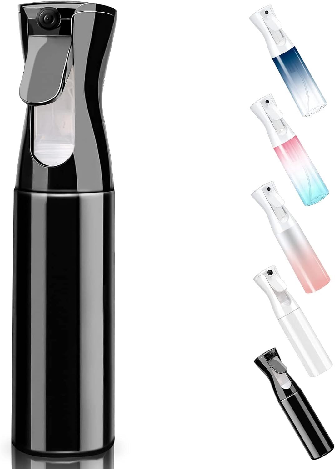 Spuitfles - Zwart - 300 ml - Ultrafijne Mist met 360-graden Spray - Voor Haarstyling en Planten