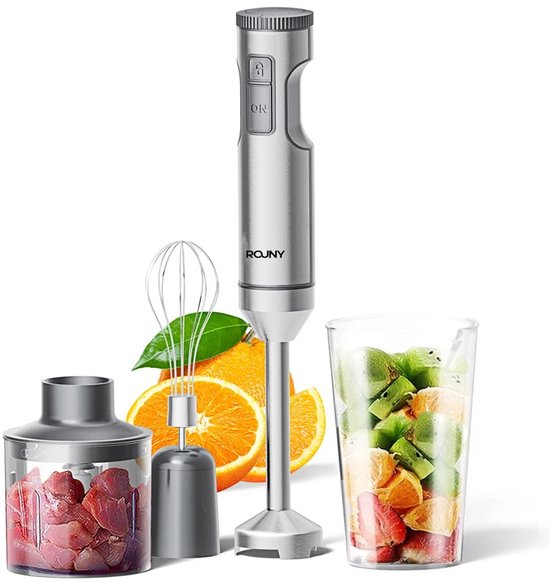 Vurnomi Staafmixer - Hakmolen - Hand blender - Blender set - Soepmixer - Smoothie mixer - Hakker - 4 - in - 1 - Krachtig -RVS van Vurnomi — afbeelding 2