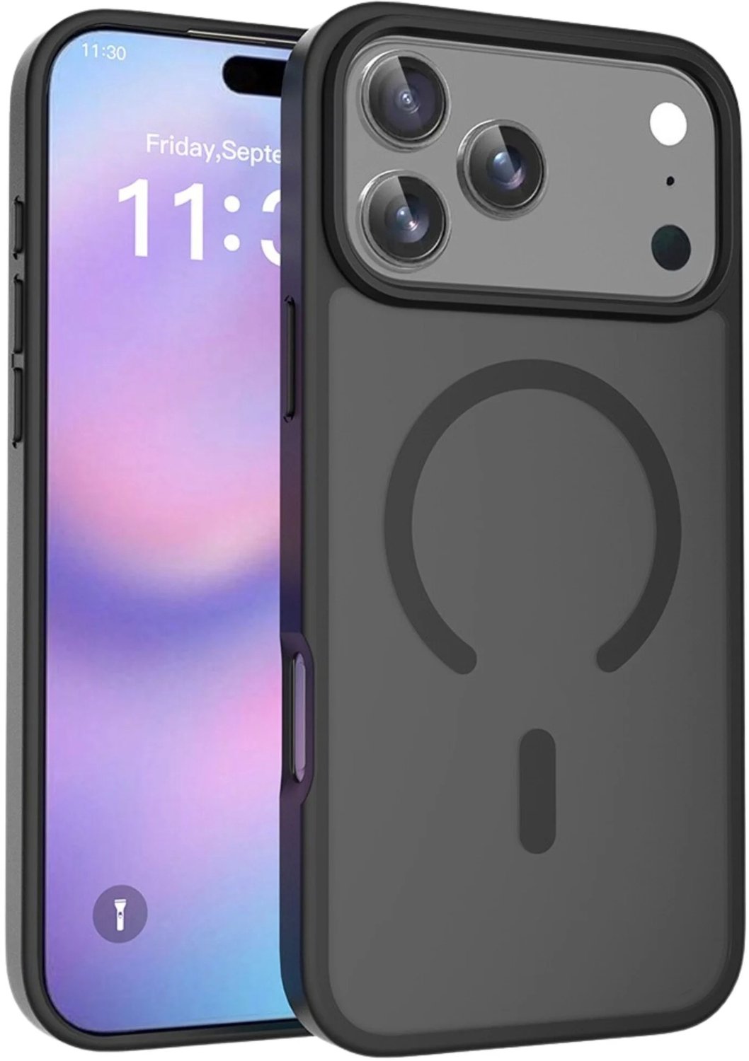 Casety Geschikt voor iPhone 18 Pro Max / Geschikt voor iPhone 17 Pro Max hoesje - slanke backcover met magnetisch ondersteuning - Zwart