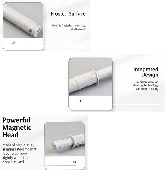 5 stuks magnetische druksluitingen Push to Open, matte heavy-duty deuropener met 37 mm slag, uitwerper voor greeploze meubeldeuren, meubelsluitingen voor keuken, kast & lade incl. accessoires — afbeelding 2