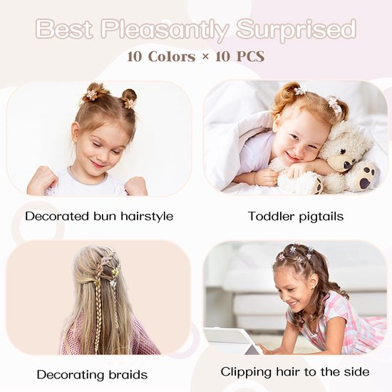 100 stuks kleurrijke mini bloem haarclips, kleine haarspeldjes, mini klauw clips, schattige kaakclips, haarspelden, haarspeldjes, haaraccessoires voor vrouwen, meisjes, kinderen, tieners — afbeelding 3