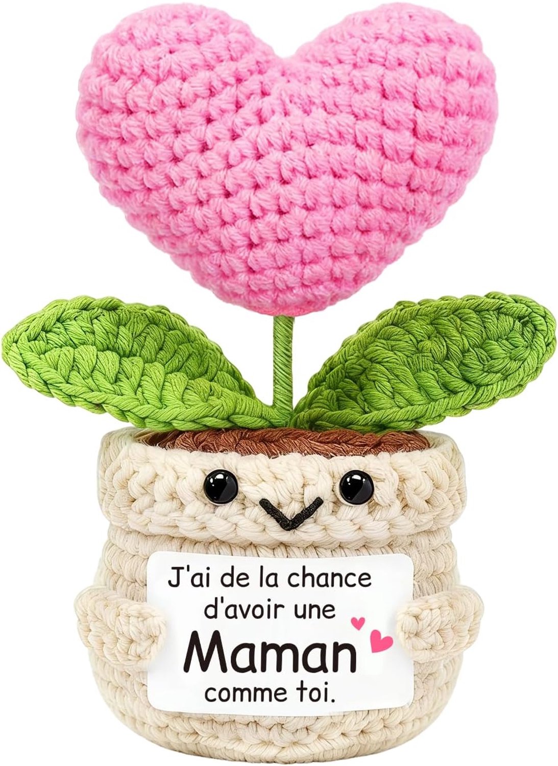 O-Kinee Cadeau voor mama, verjaardagscadeau, hartfiguur, handgebreid, cadeau-idee voor Moederdag en Kerstmis, Happy Mother's Day, C