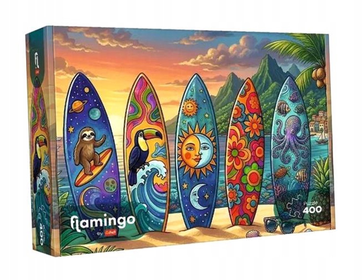 Trefl Flamingo Puzzel 400 Elementen: Zomerse Golf Avontuur