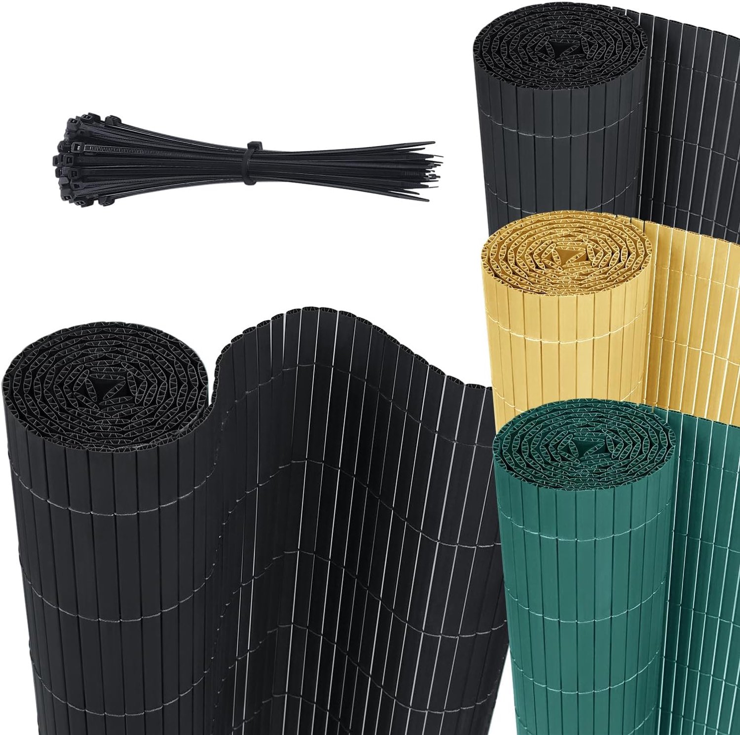 Privacyscherm van pvc, inkijkbescherming, balkonbekleding, inkijkbescherming, met kabelbinders, privacy, pvc, omheining, windscherm, ondoorzichtig, 90 x 300 cm, antraciet