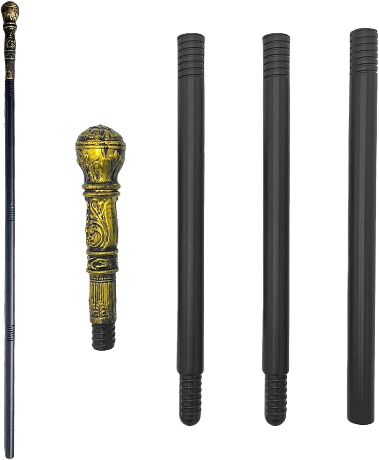 3-delige Halloween wandelstok - 111 cm unisex kostuumstok voor volwassenen en kinderen, ideaal voor joker, vampier en schedel kostuums, perfect voor Halloween en carnaval feestjes