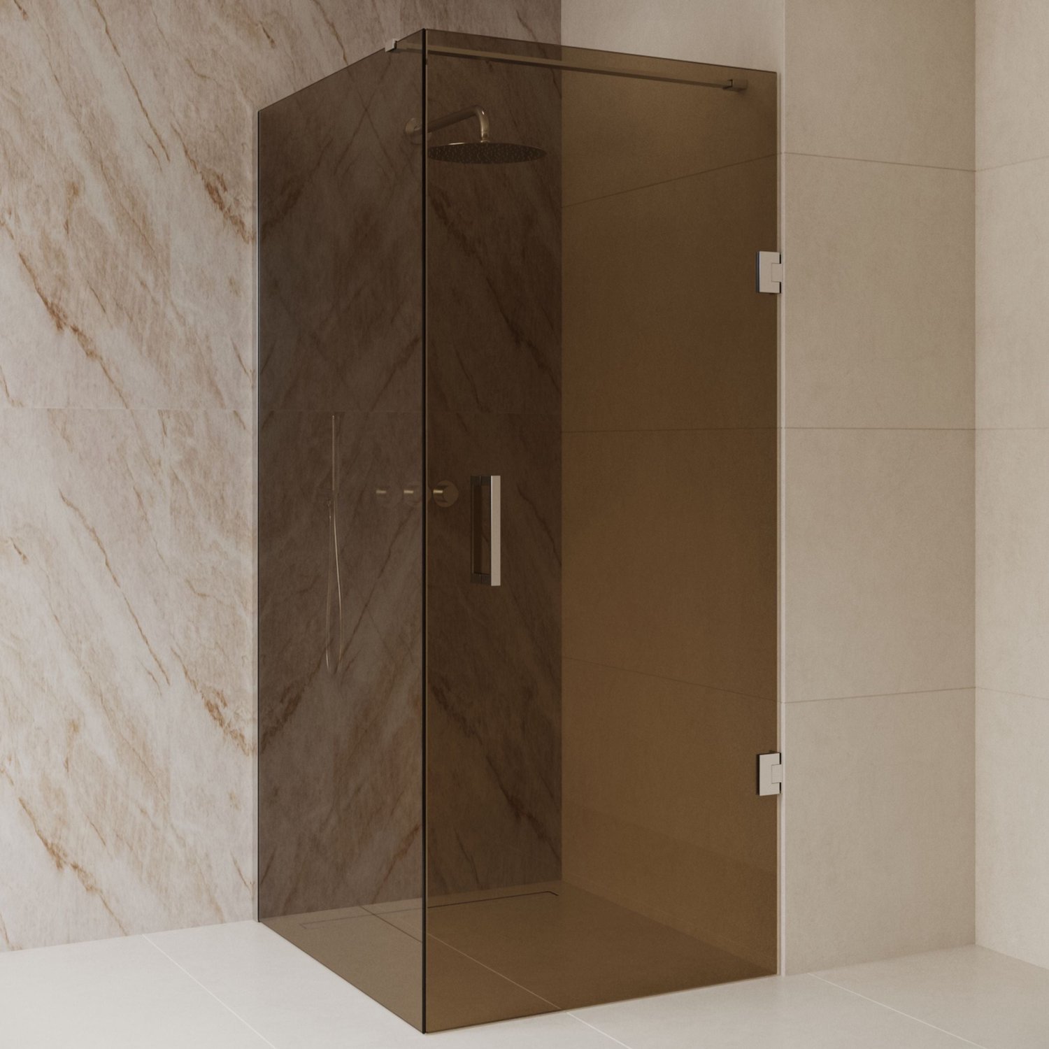 Sanitado Dalis Douchecabine Sepia Glas RVS Profielen 100x100 cm