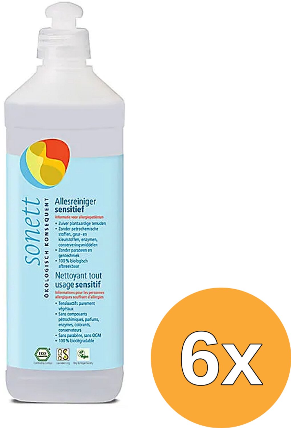 6x Sonett Allesreiniger Sensitive Bio (500 ml)