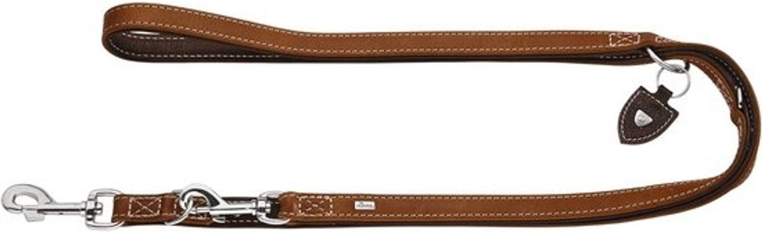 Verstelbaar hondentuig - Hondenriem - Voor dagelijks gebruik - Weerbestendig leer - 200 cm - Cognac