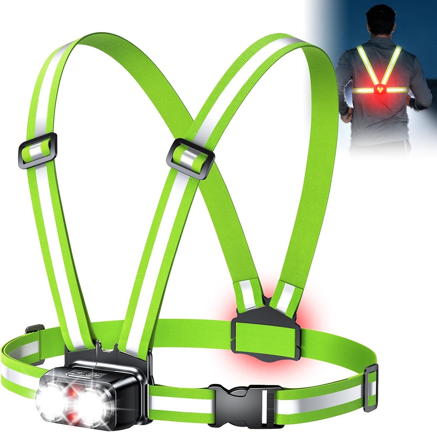 Hardloopverlichting met Achterlicht, 800LM Ultra Helder en Veiligheid voor Hardlopers