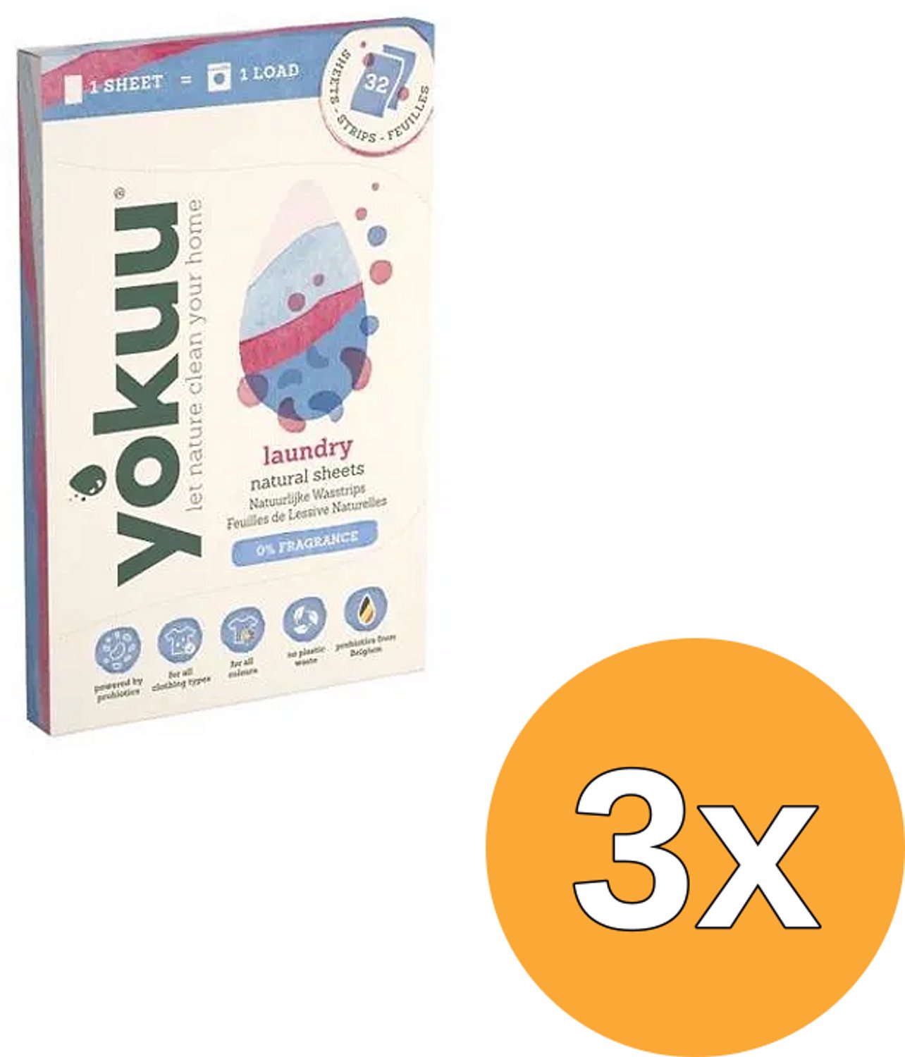 3x Yokuu Wasstrips 0% Fragrance (96 gr)