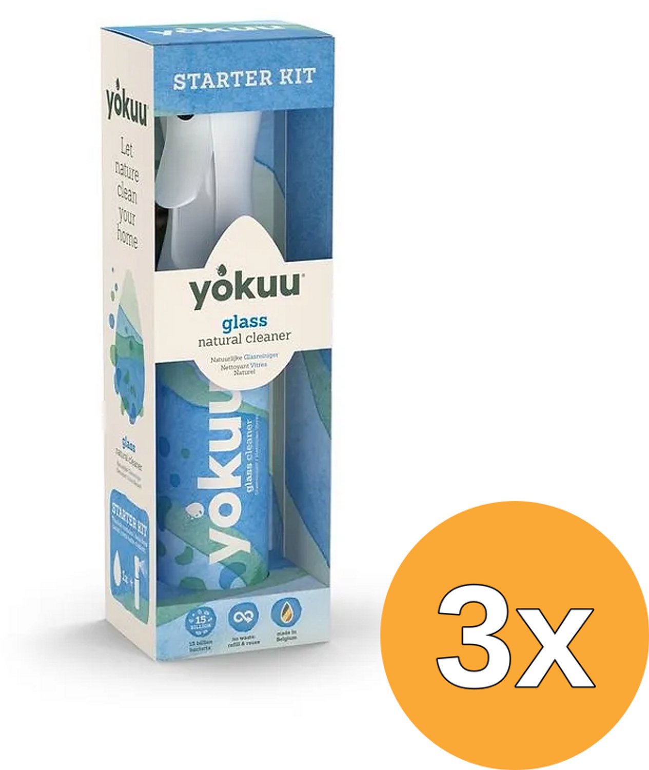 3x Yokuu Starterkit Glasreiniger (1 stuk)