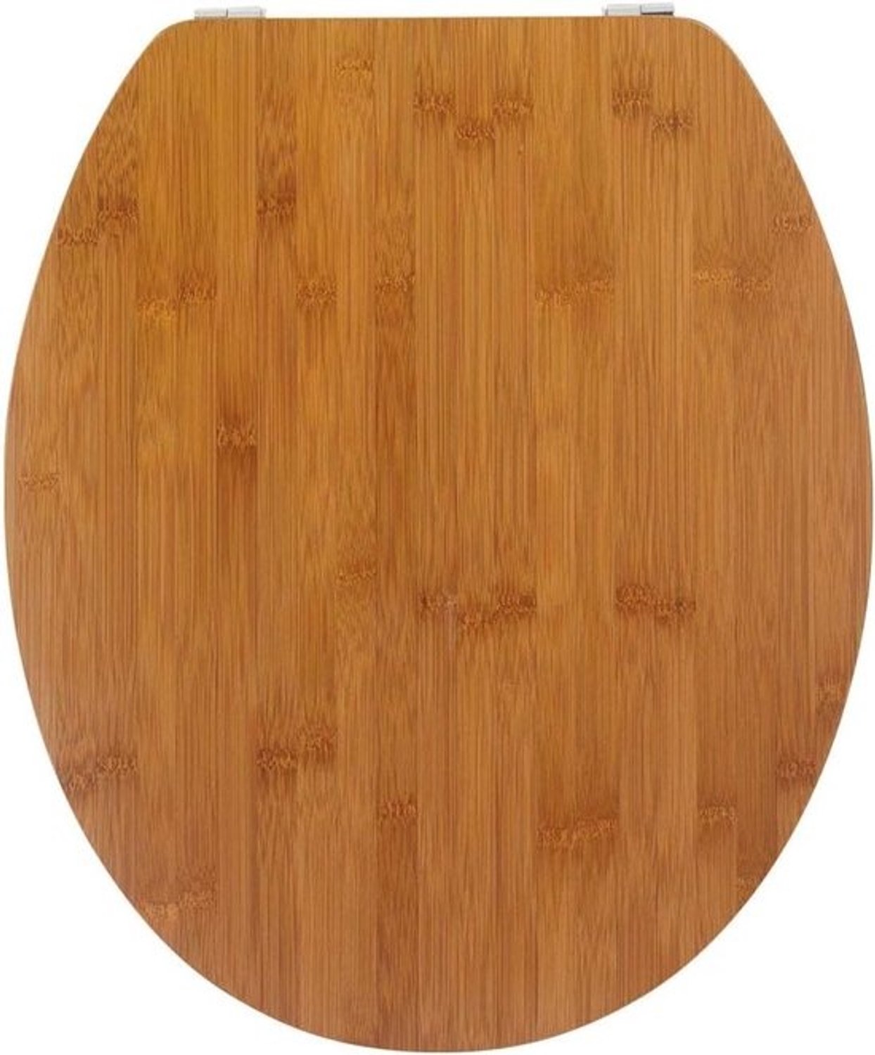 Toiletbril met deksel - Natuurlijk bamboe - Badkamerupgrade - Roestvrij staal - 46 x 38.5 cm - Natuurlijk