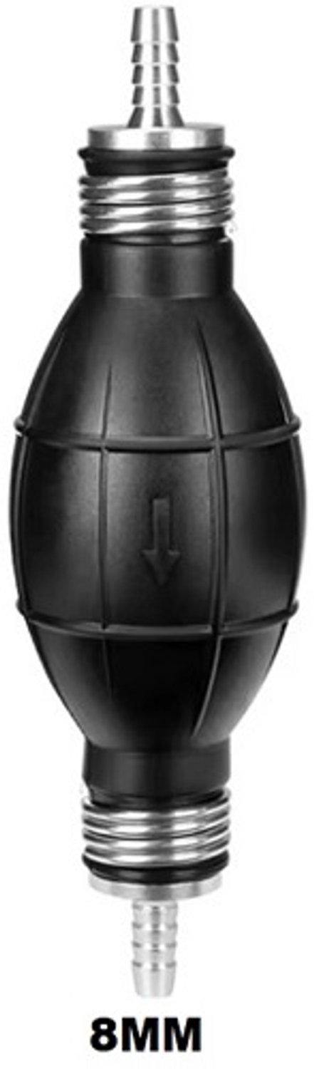 Kronwald® Brandstofpomp Handprimer - 8mm Rubber/Aluminium - Geschikt voor Auto/Boot - Brandstoftoevoer Buitenboordmotor - Eenvoudig en Effectief Hulpmiddel - Handpomp