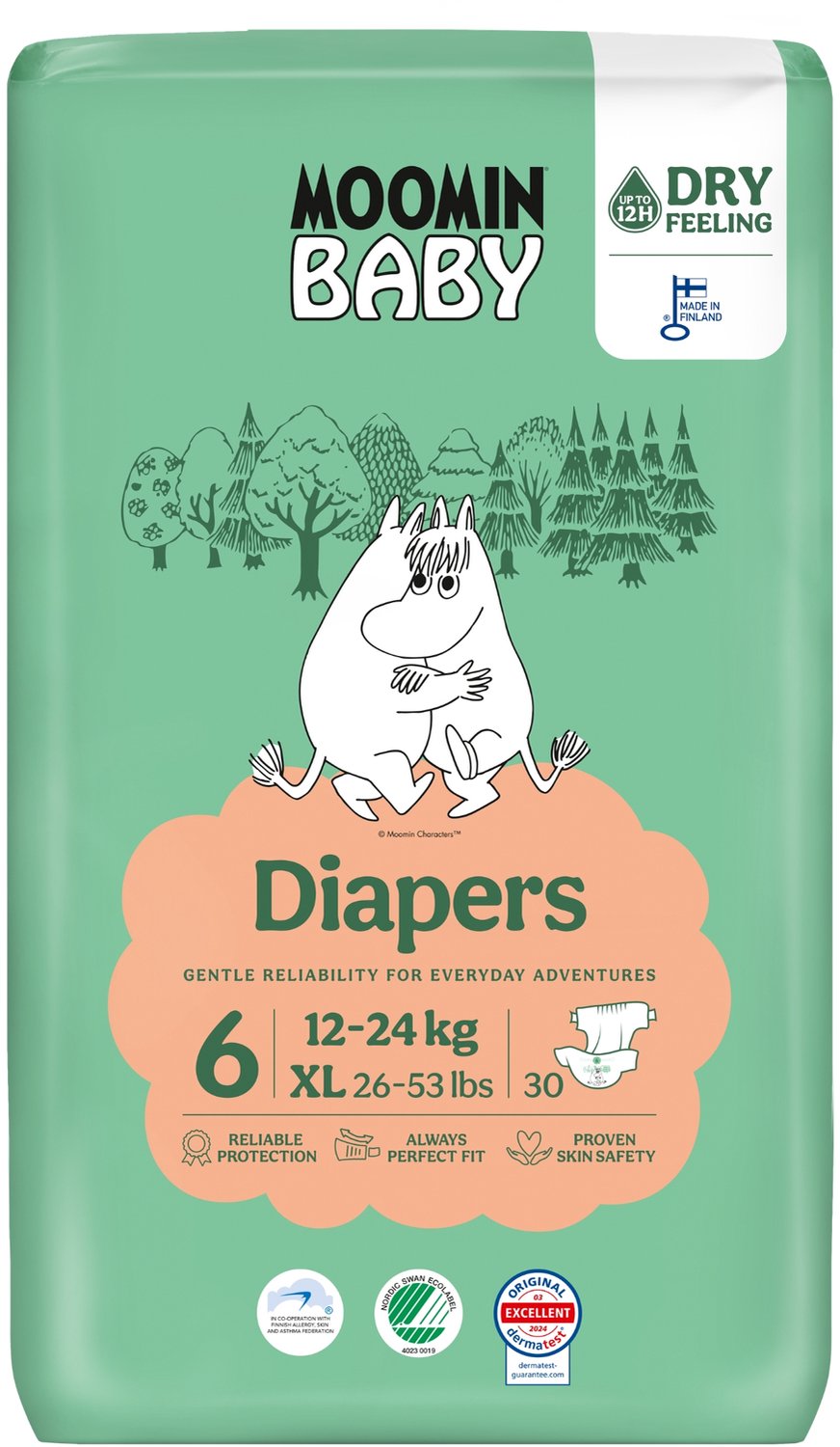 Moomin Baby Eco luiers maat 6 | 34 stuks