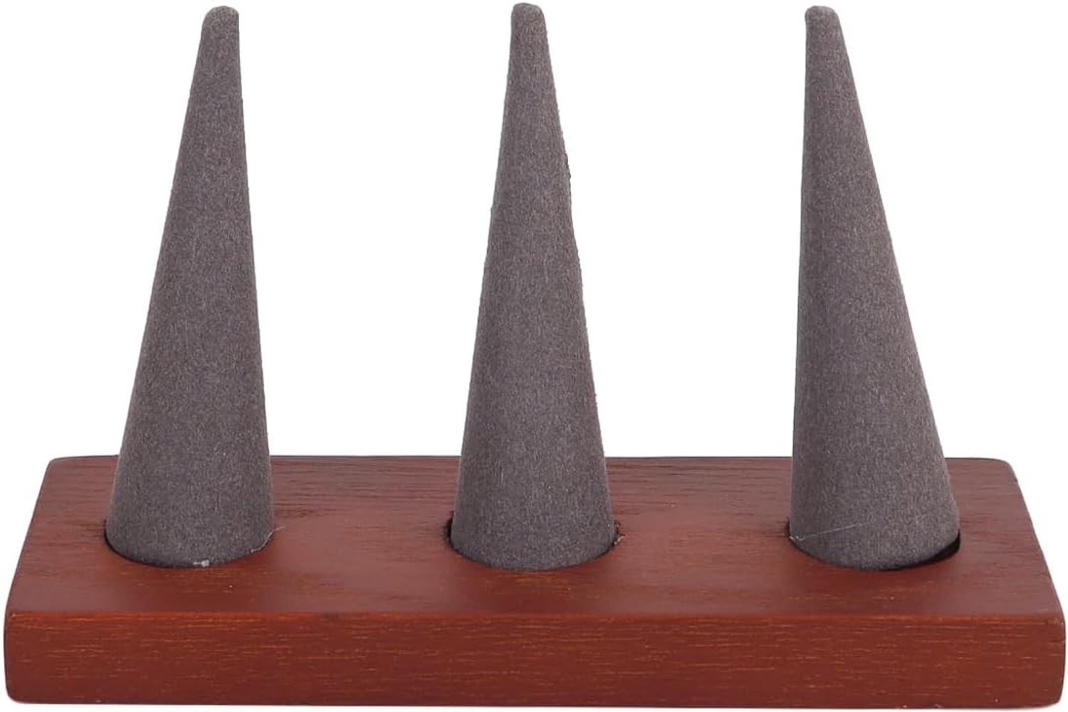 Houten Ringstand met Zachte Velours Voering voor het Organiseren van Sieraden, 5 x 2 x 2 Inch, Perfect voor Ringen en Accessoires