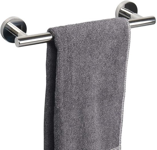 Famanu – Handdoekenrek wandmontage van 30 cm, chroom, ideaal voor badkamer en keuken