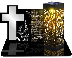 Znicz Solarny LED Wieczny na Grób - 27.5cm - Ciepłe Światło
