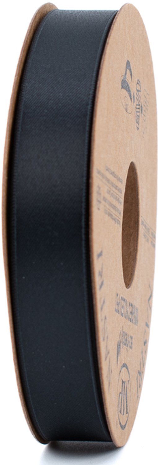 Gerecycled cadeaulint - decoratielint - zwart - 15 mm x 20 meter