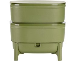 Famanu - Vermicompost Wormbox - Ruimtebesparende oplossing voor composteren - Gemaakt van 100% gerecycled kunststof - Groen 1 stuks