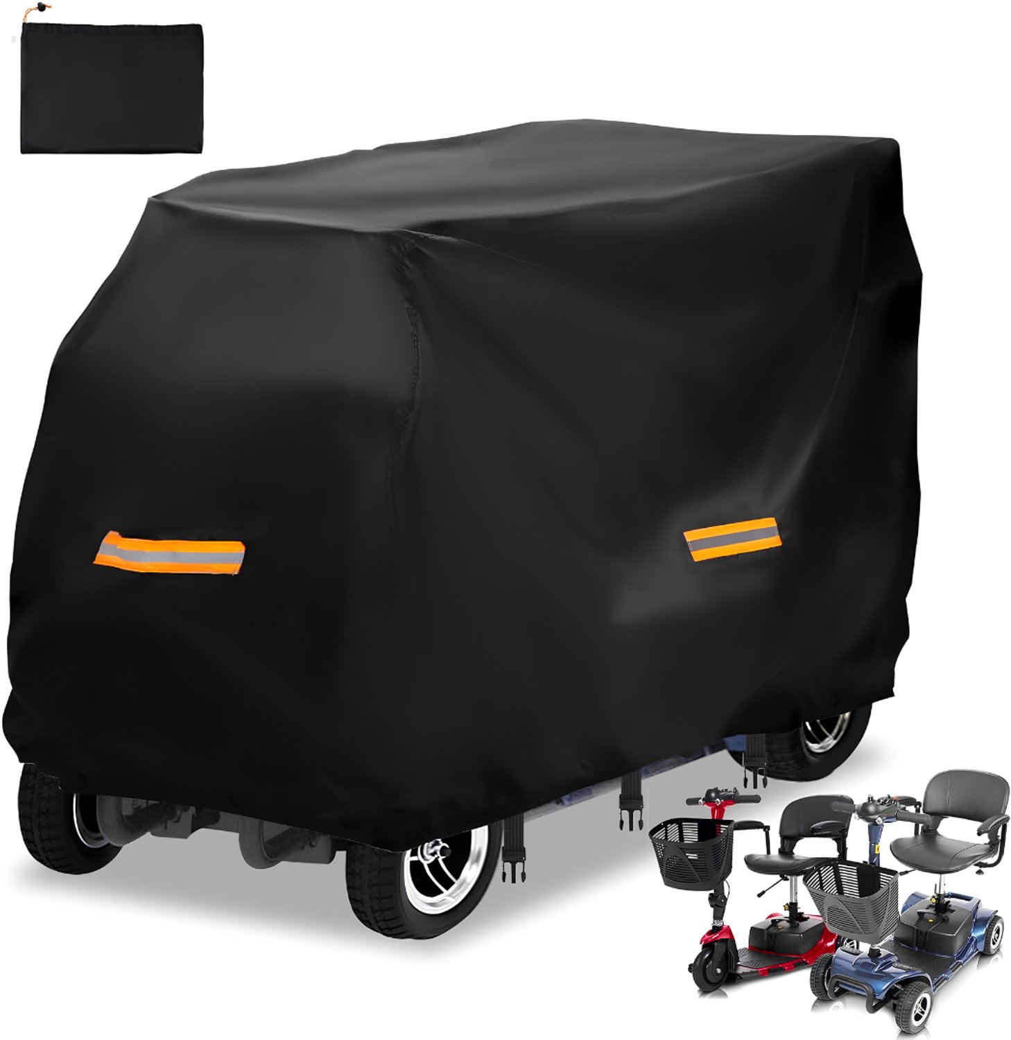 JCP® Scootmobiel Hoes - Scootmobiel Hoes Waterdicht - Afdekhoes - Zwart - 144cm x 68cm x 99cm