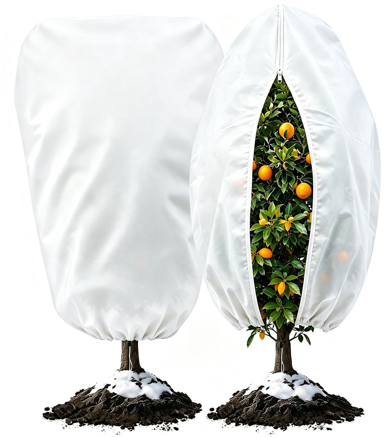 Famanu - Vorstbescherming voor Planten - Bescherming tegen kou - Duurzaam polyethyleen - Wit 1 stuk