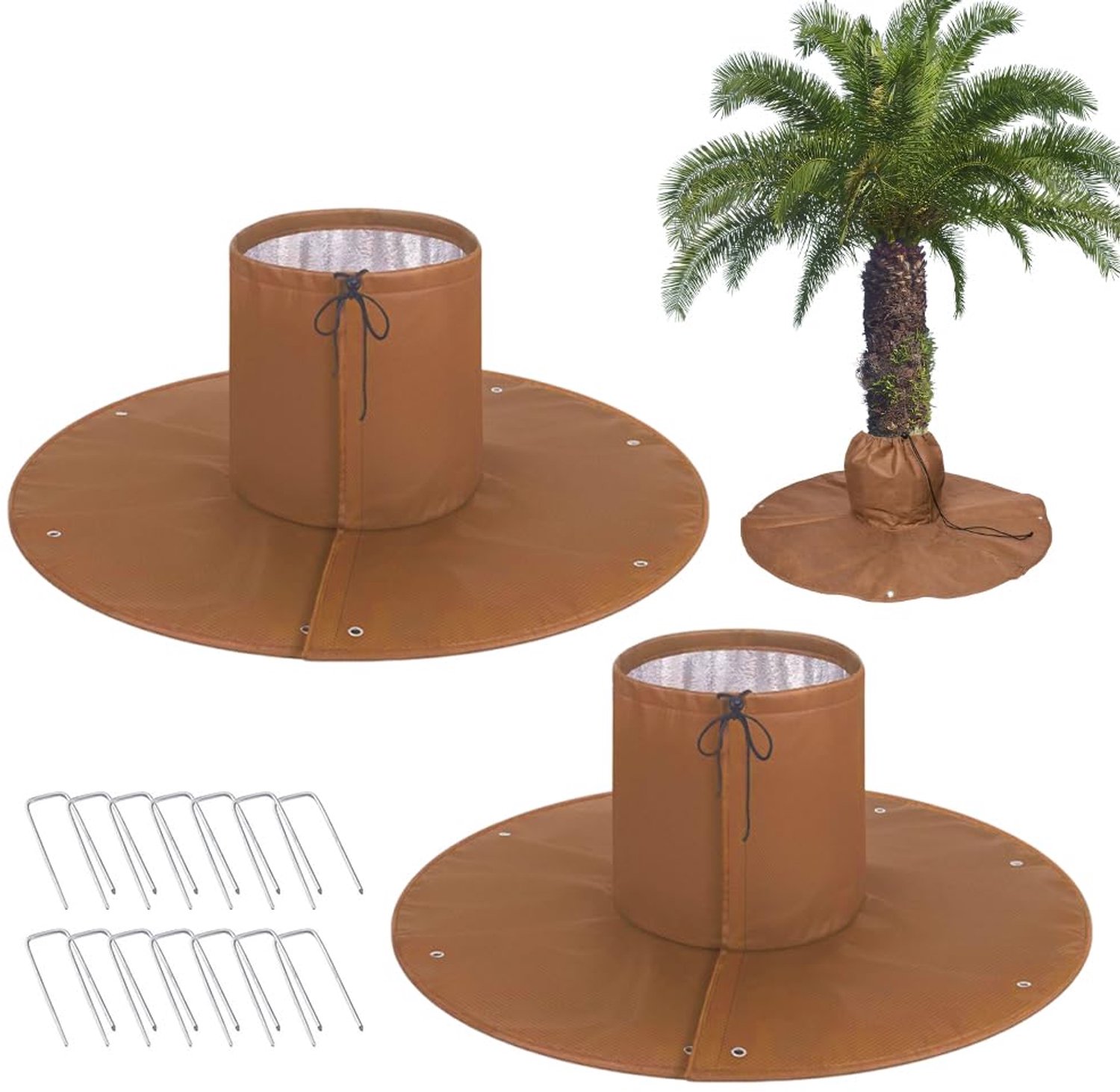 Famanu - Winterhoes voor planten - Bescherming tegen vorst voor wortels tot 30 cm - Duurzaam polyester - Groen 2 stuks
