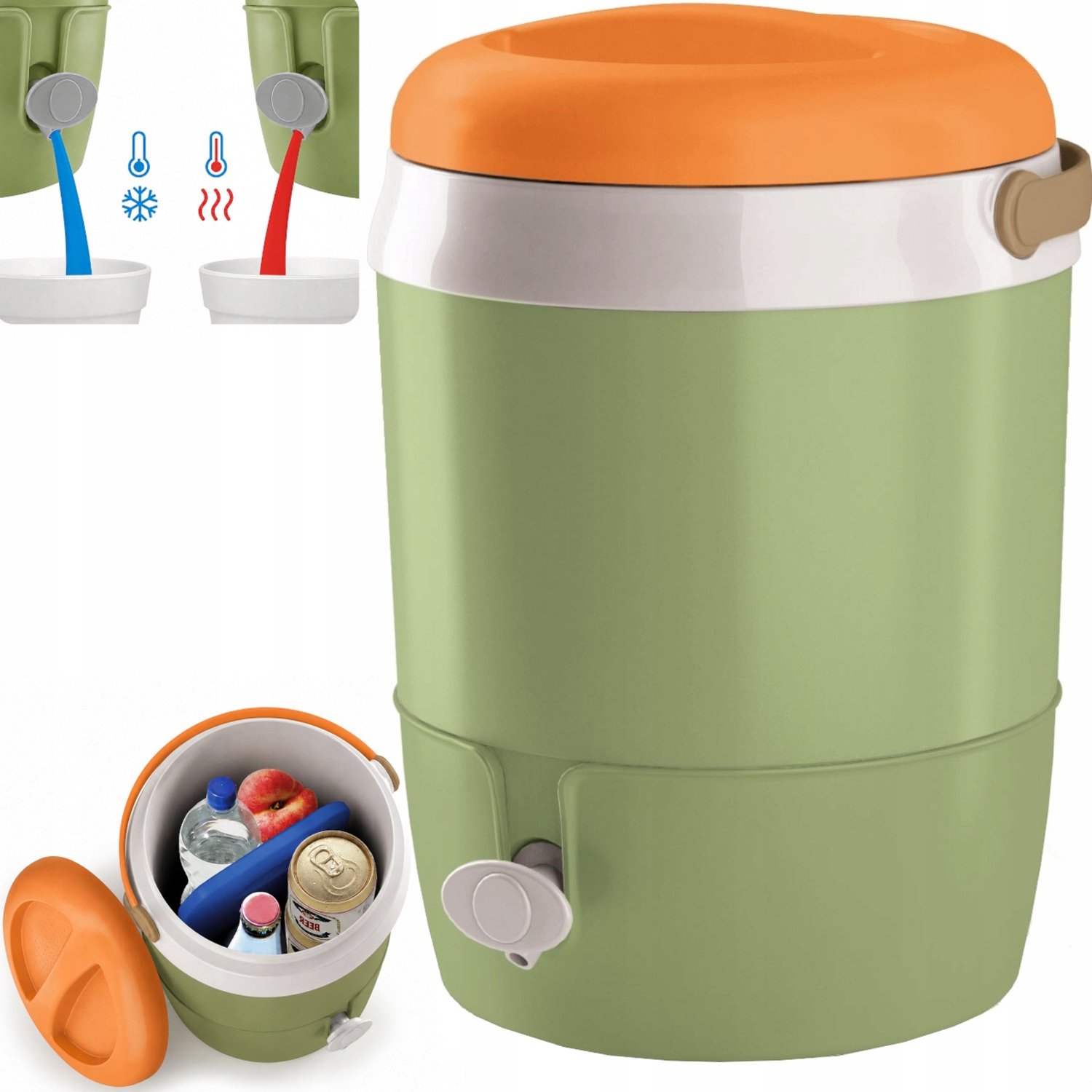 Merkloze 6L Koelbox met Thermosfles en Kraan - 2-in-1