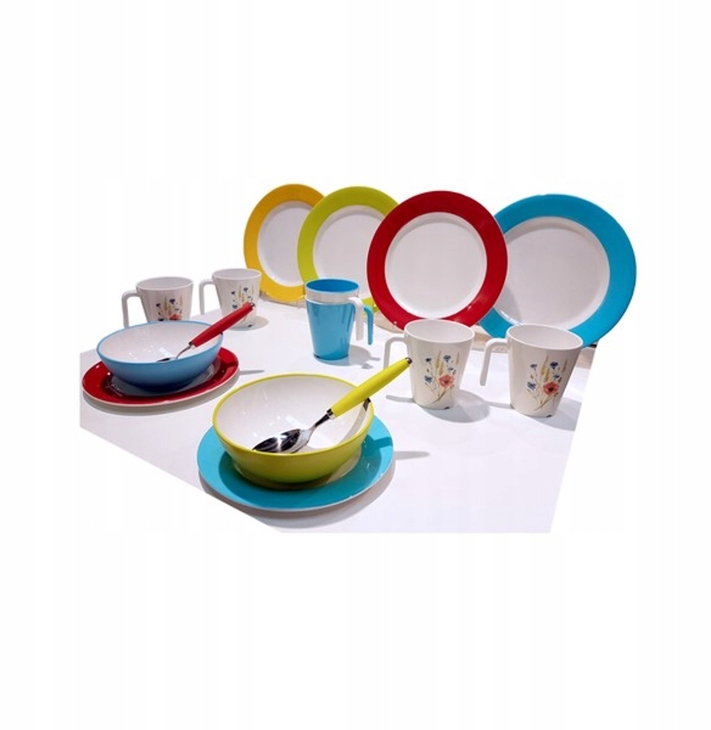 Gimex Rainbow Melamine Servies Set 12 Delen voor 4 Personen