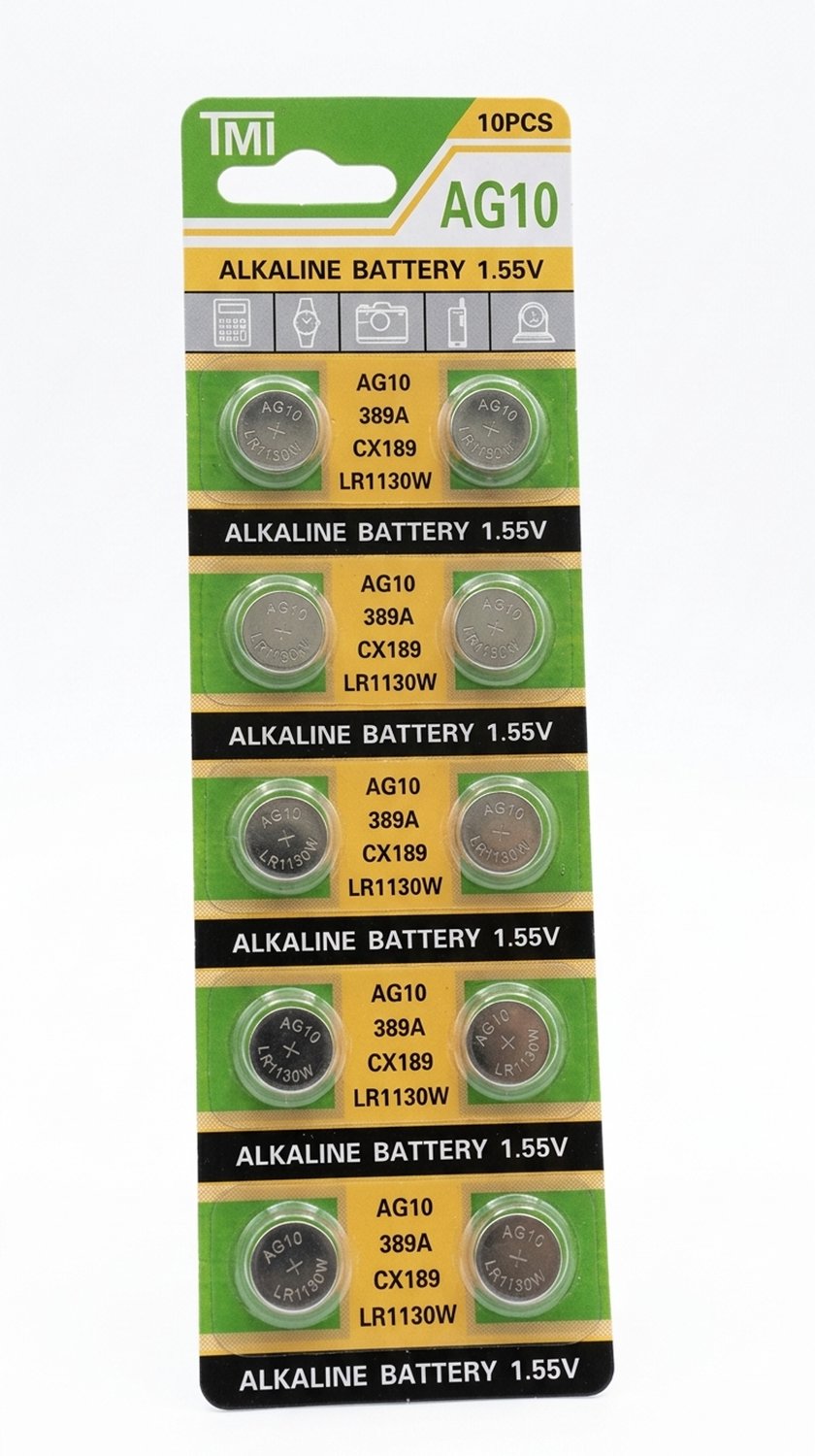 AG10 Knoopcelbatterijen 1.55V (10 stuks) – Alkaline LR1130 / 389A