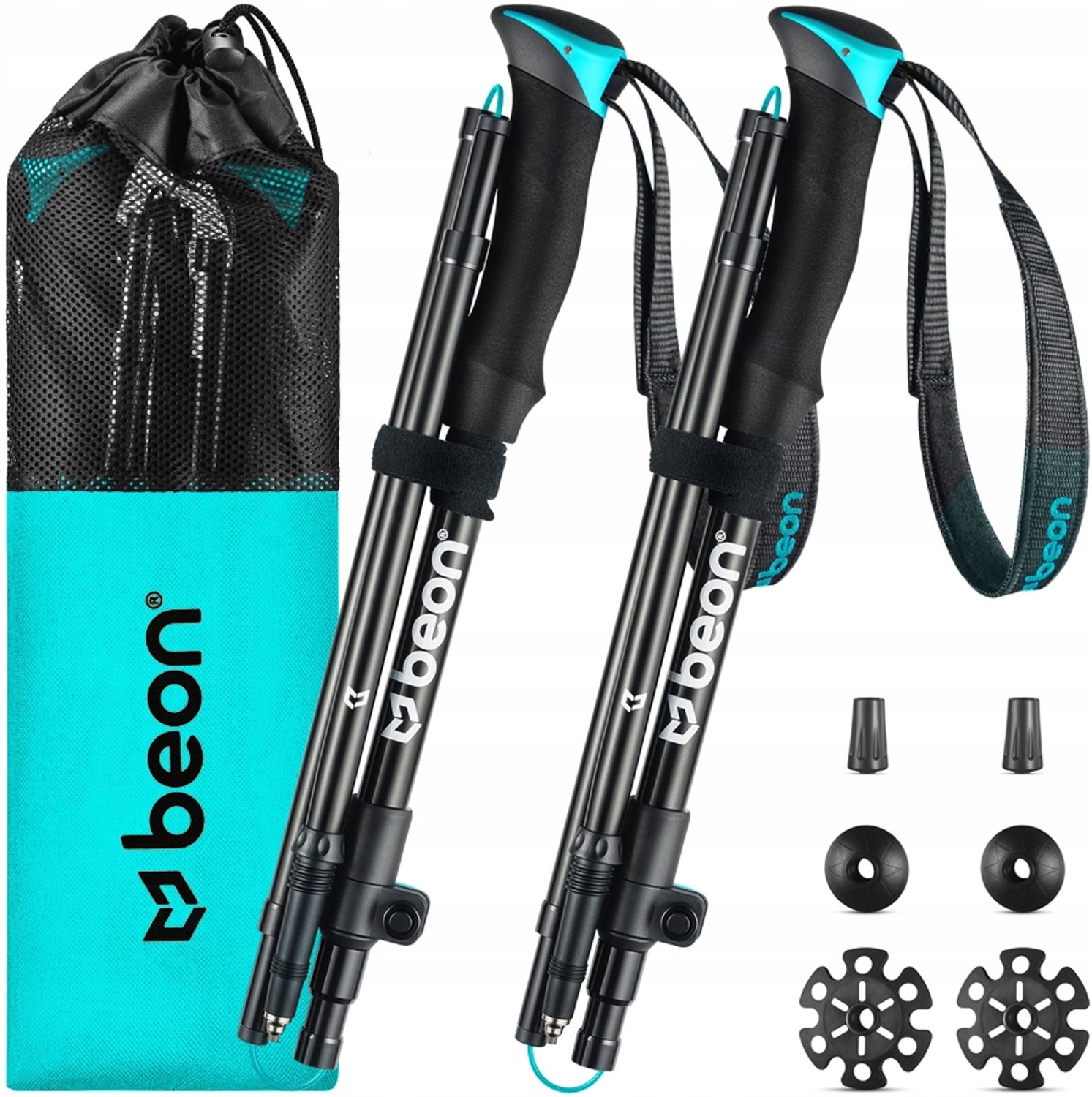 Beon Fold Lite Trekkingstokken - Opvouwbaar, Lichtgewicht Aluminium