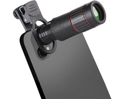 32x telelens - telescoopzoomlens voor mobiele telefoons - geschikt voor iPhone en Android-telefoons - met clip - zwart