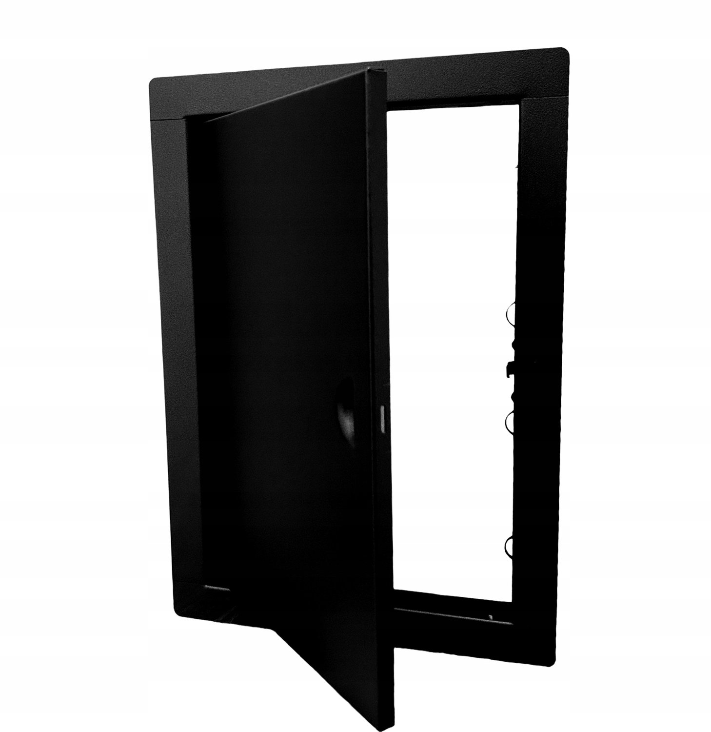Zwarte Metalen Luik 15x15cm met Drukknop - Toegangsdeur