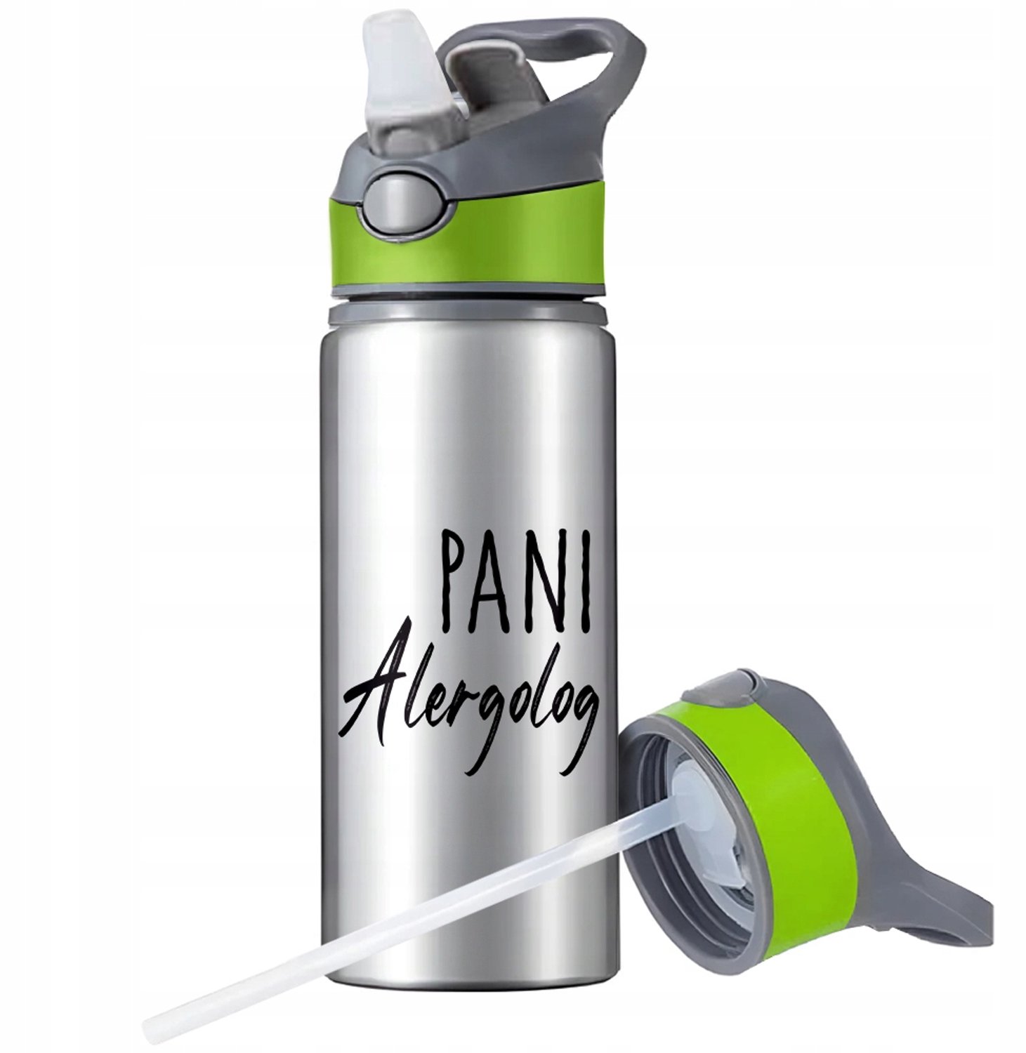 Aluminium Sport Bidon met Rietje en Handvat - 650ml