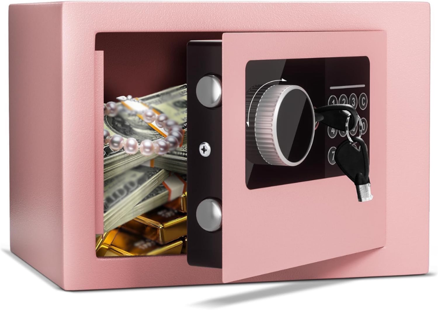 VH Supplies® Kluis Brandwerend - Geldkluis - Documentenkluis - Roze - 23 x 17 x 17 cm - Antidiefstal