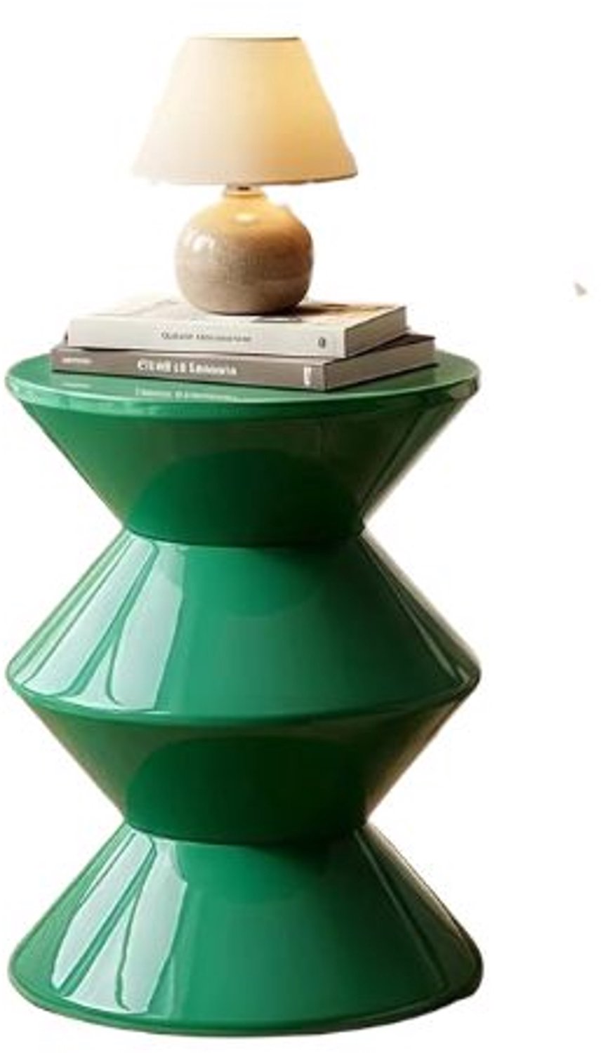 Emvae Salontafel - Bijzettafel - Nachtkastje - Tafel - Koffietafel - Kunststof - Groen - Zandlopermodel - 36 x 36 x 45 cm