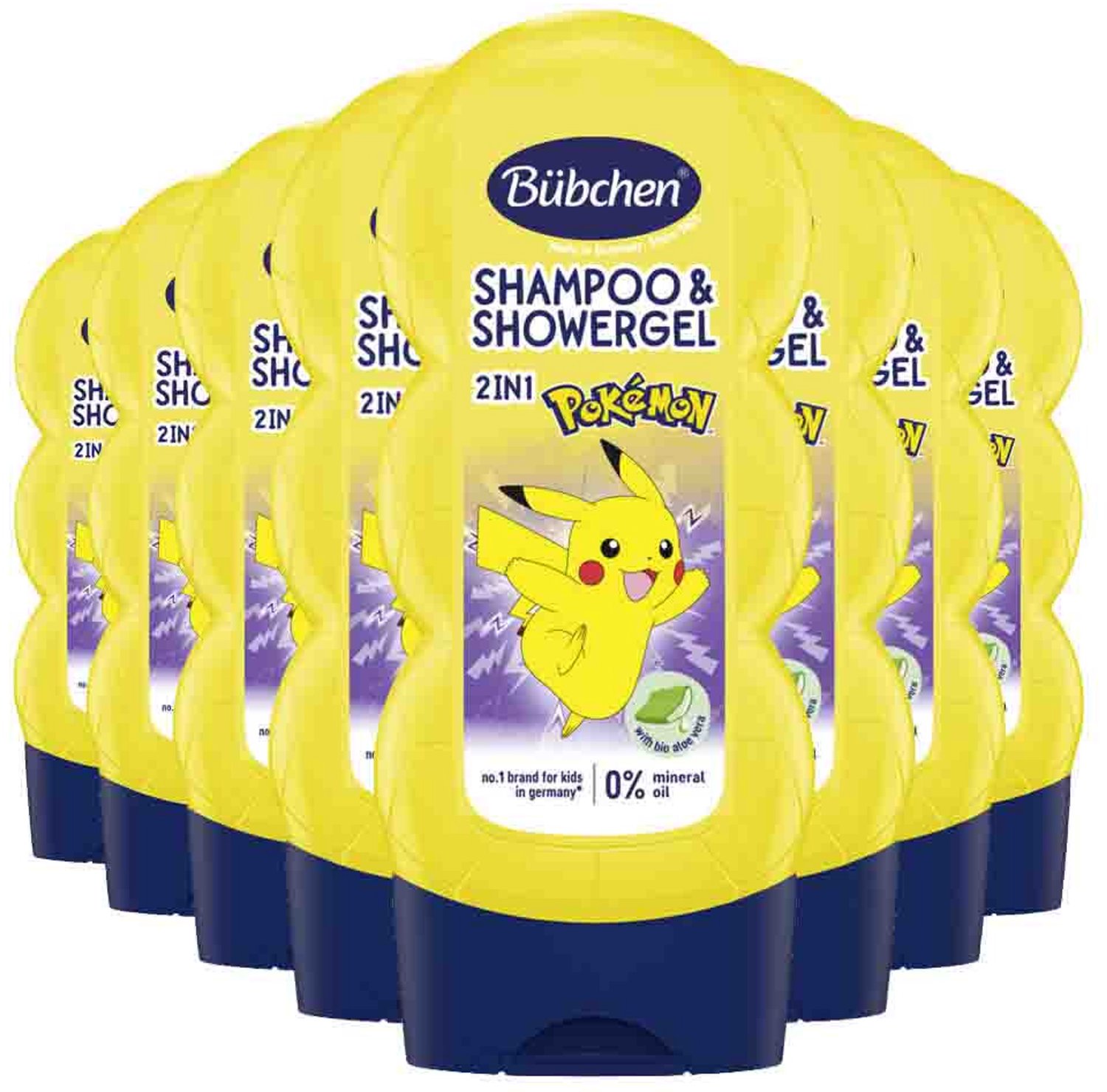 Bübchen - 2in1 Shampoo & Douchegel Pikachu - 8 x 230 ml - Voordeelverpakking