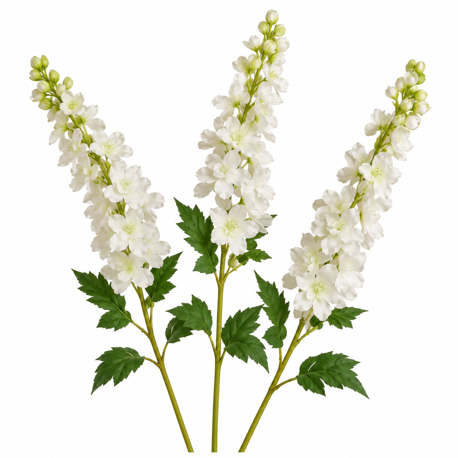 Steelbloem - kunstbloemen ridderspoor 82 cm wit -3 takken