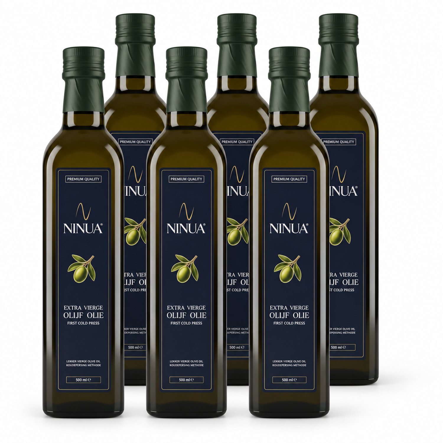 Ninua Extra Vergine Olijfolie – 6 x 500 ml – Koudgeperst – Koroneiki – Griekse Olijfolie