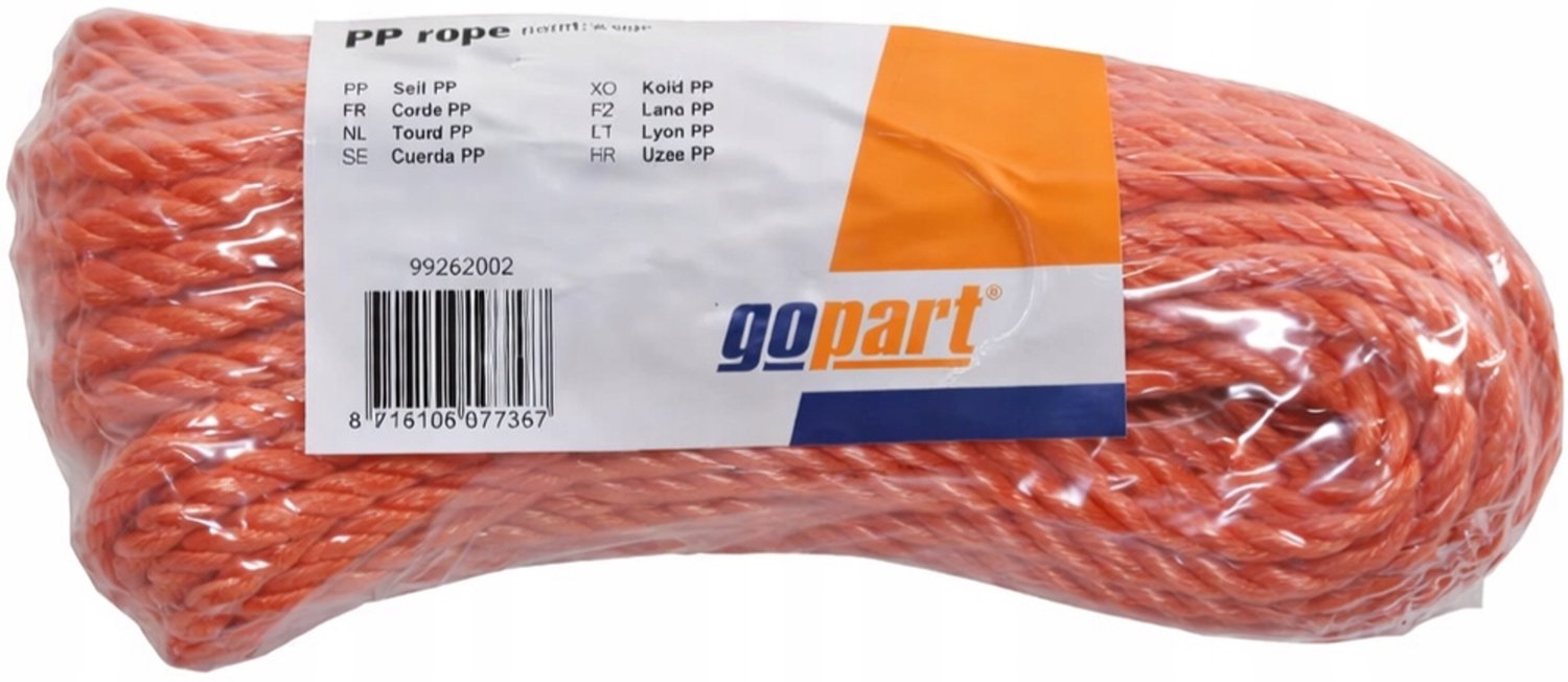 Universele Oranje Polypropyleen Touw - 8mm x 20m